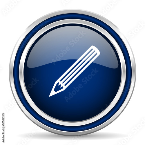 Free Download pencil blue glossy web icon - GFXLoad