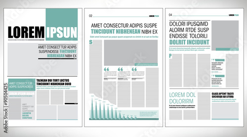 Green graphical design newspaper template