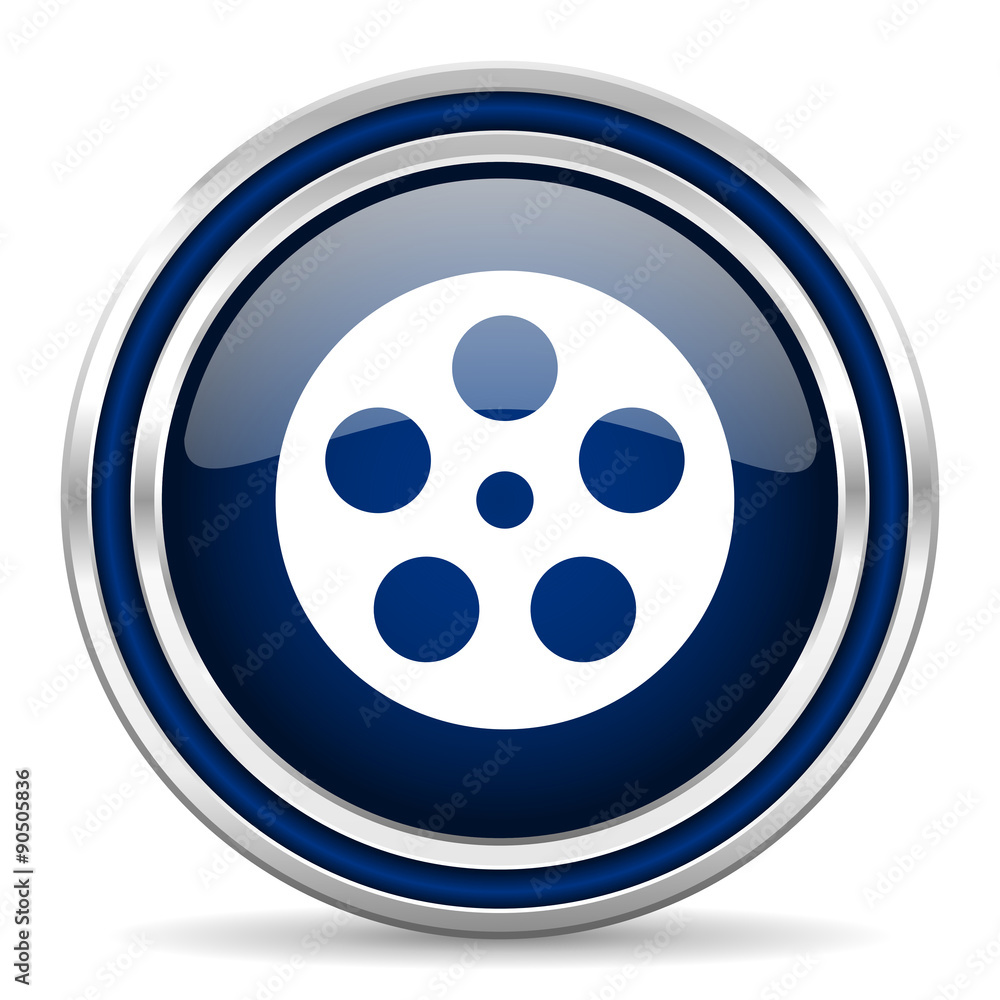 film blue glossy web icon