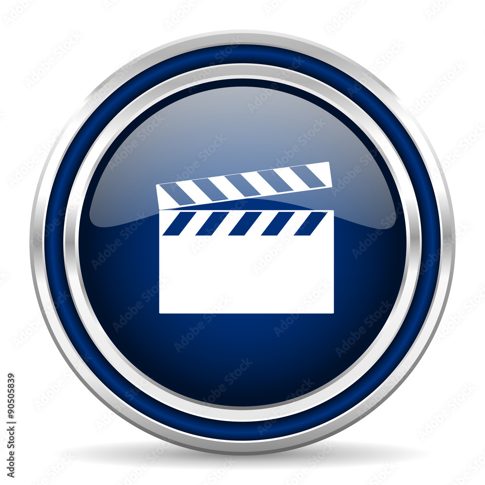 video blue glossy web icon