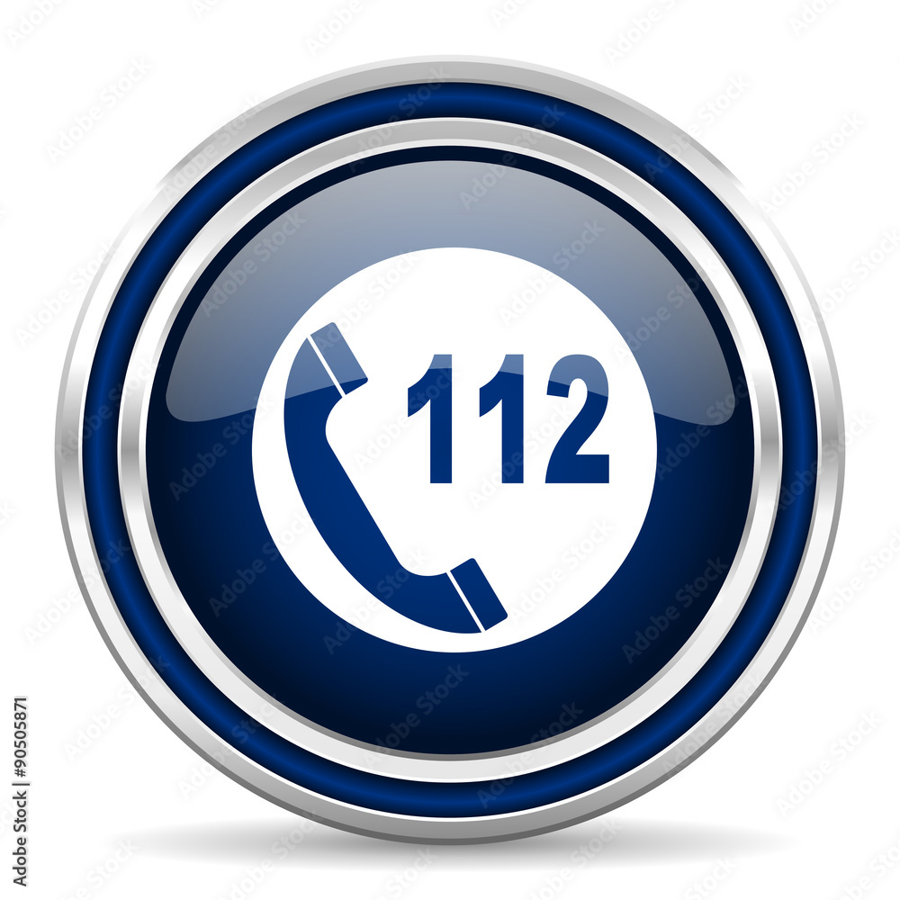 emergency call blue glossy web icon emergency call blue glossy web icon