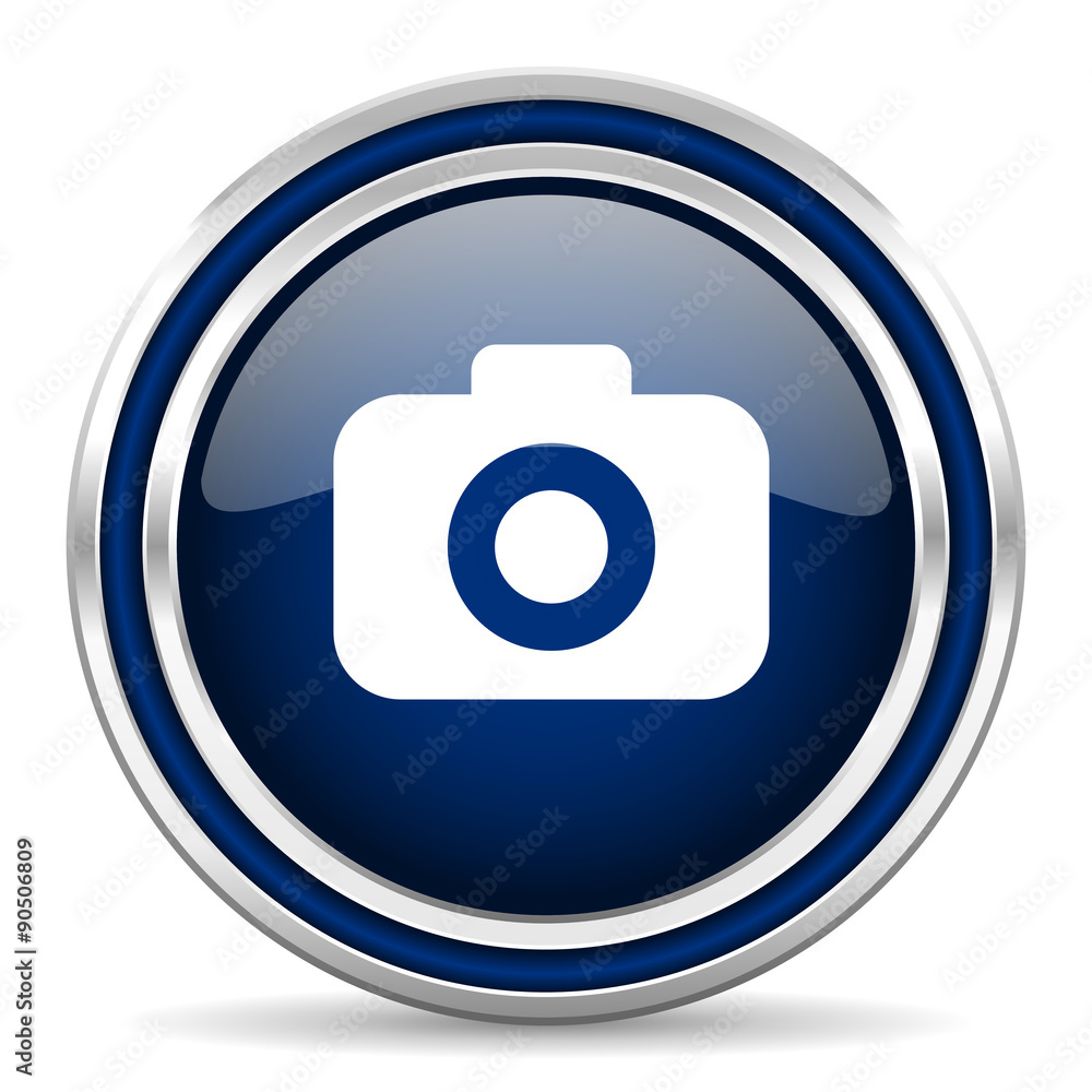 photo camera blue glossy web icon photo camera blue glossy web icon