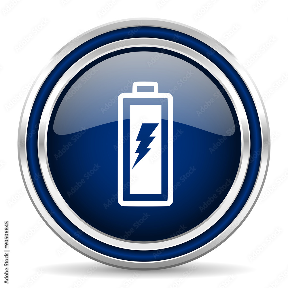battery blue glossy web icon battery blue glossy web icon