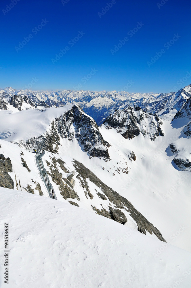Titlis mountain in Switzerland covered with snow throughout the year Titlis mountain in Switzerland covered with snow throughout the year