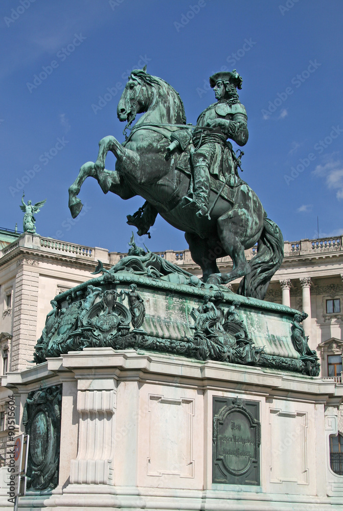 Statue of Prince Eugene in front of Hofburg Palace, Vienna, Austria
