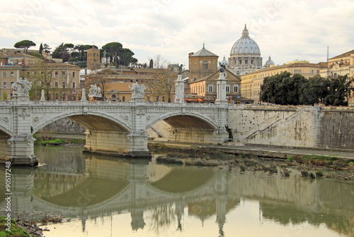 Rome. View on Papal Basilica of St. Peter in the Vatican (Basilica di San Pietro)