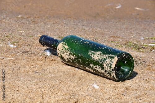 empty bottle on the beach