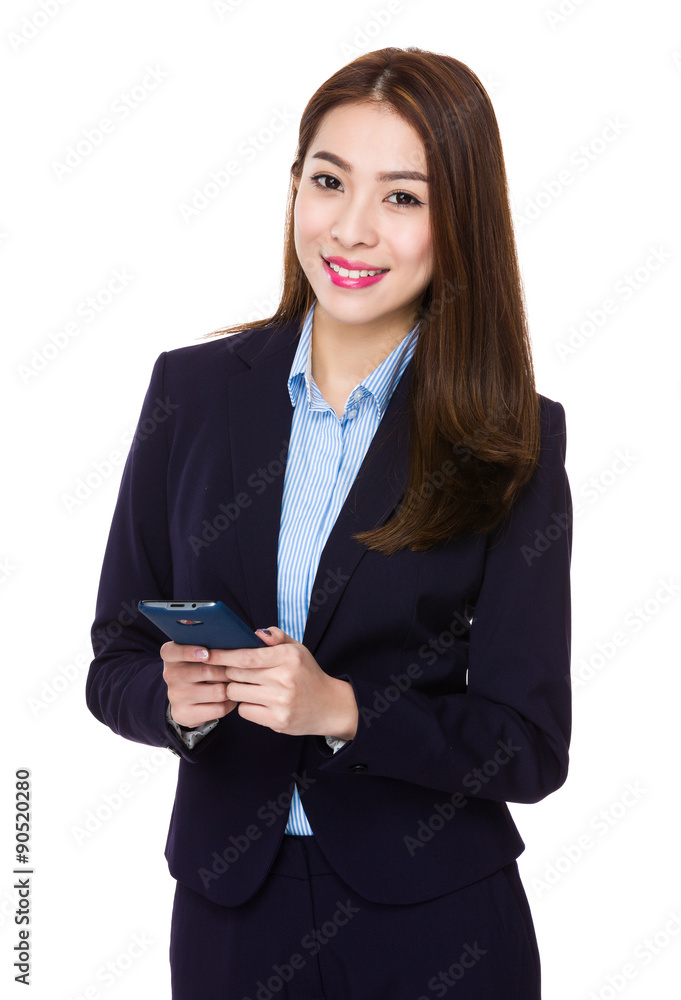 Asian businesswoman use of the cellphone Asian businesswoman use of the cellphone