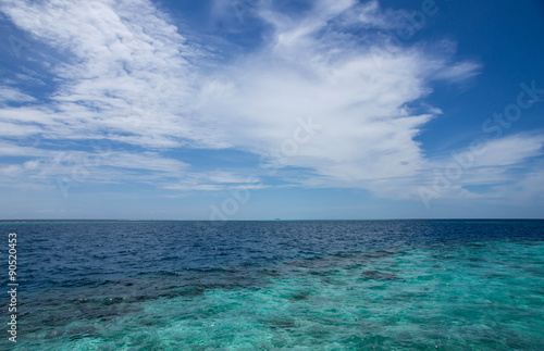 Vászonkép Beautiful sky over the Indian Ocean on a clear day
