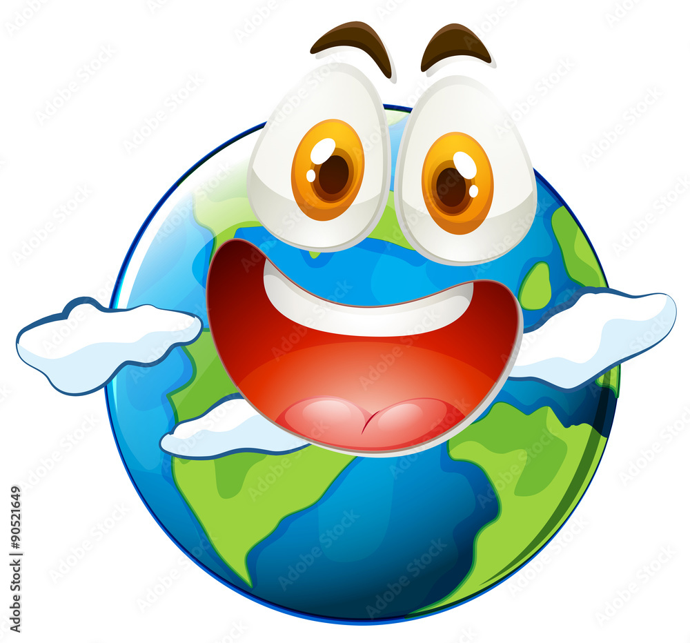 Obraz premium Earth with happy face