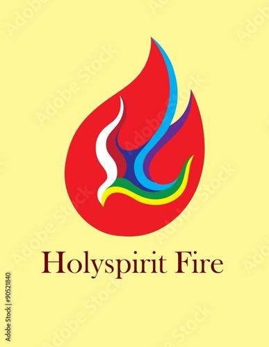 Holy spirit Fire Logo, art vector design
