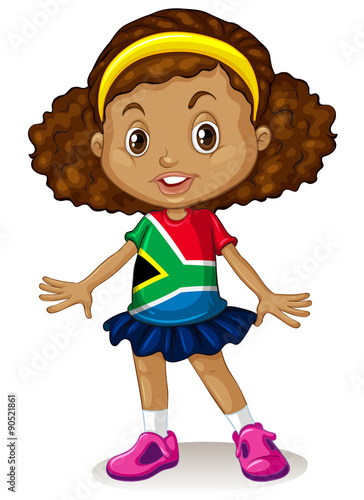 South African girl standing alone