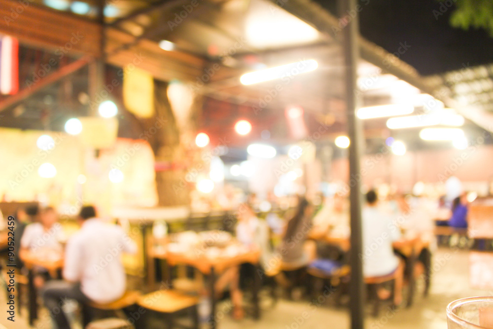 Blurred background : Customer at restaurant blur background with