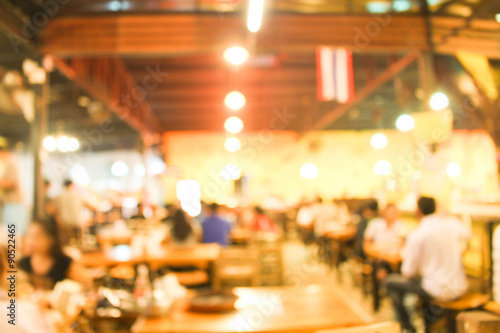 Blurred background : Customer at restaurant blur background with