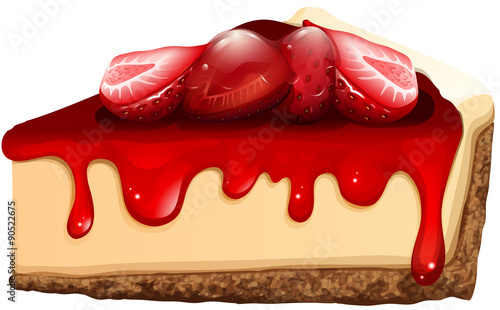 Strawberry cheesecake with jam