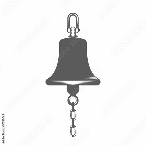 Ship bell silhouette vector illustration / Vector illustration, Signal alarm, Alert, Call, Meeting