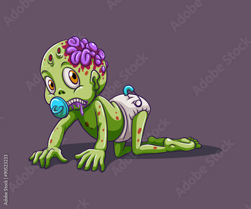 Baby zombie crawling alone