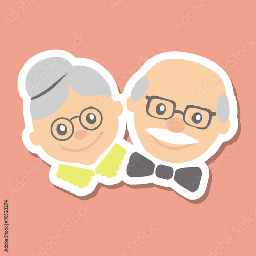 Vector illustration. Happy grandparents day.