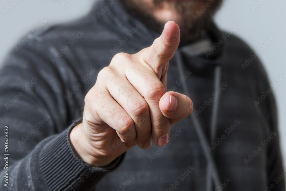 Menacing Man Points His Finger at You Stock Photo - Alamy