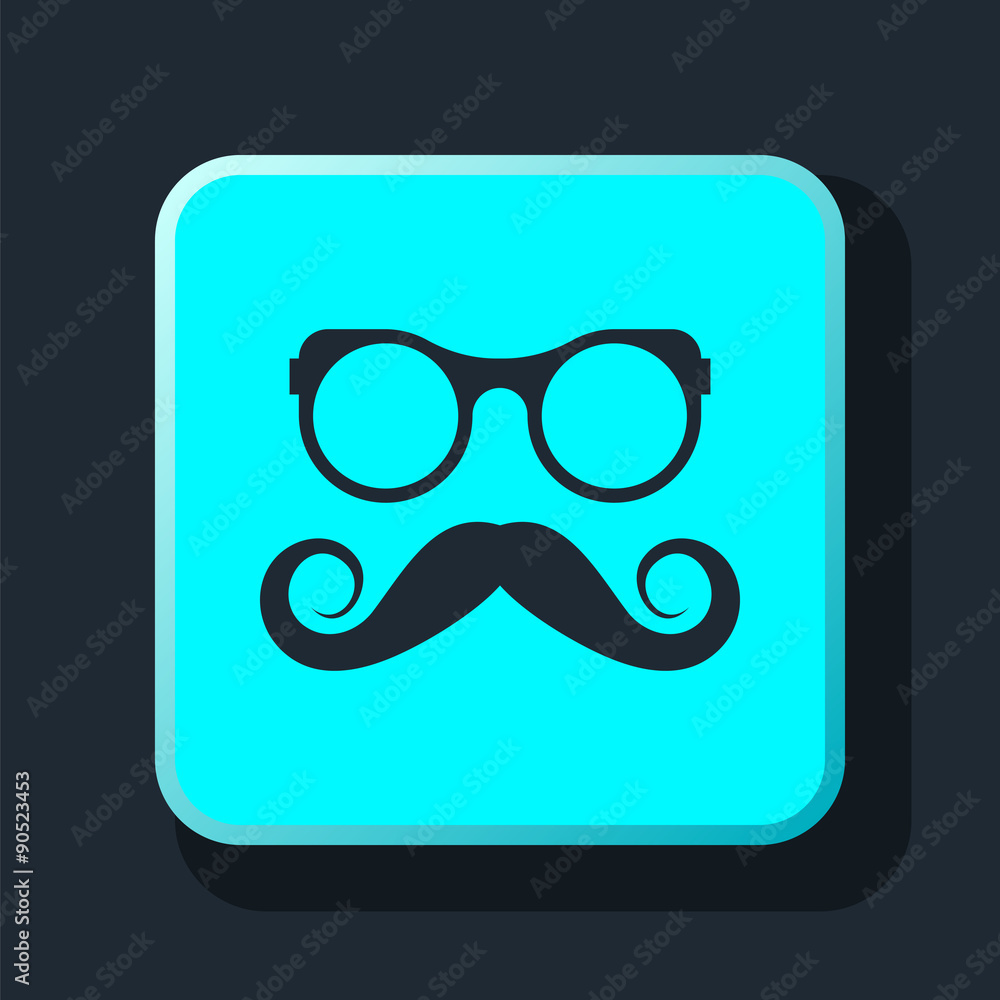 hipster mustache and glasses icon