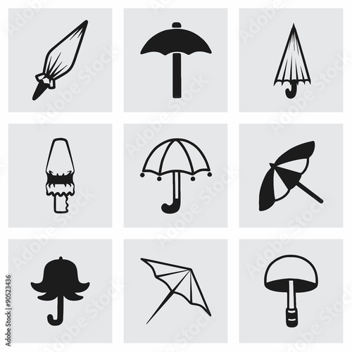 Vector umbrella icon set