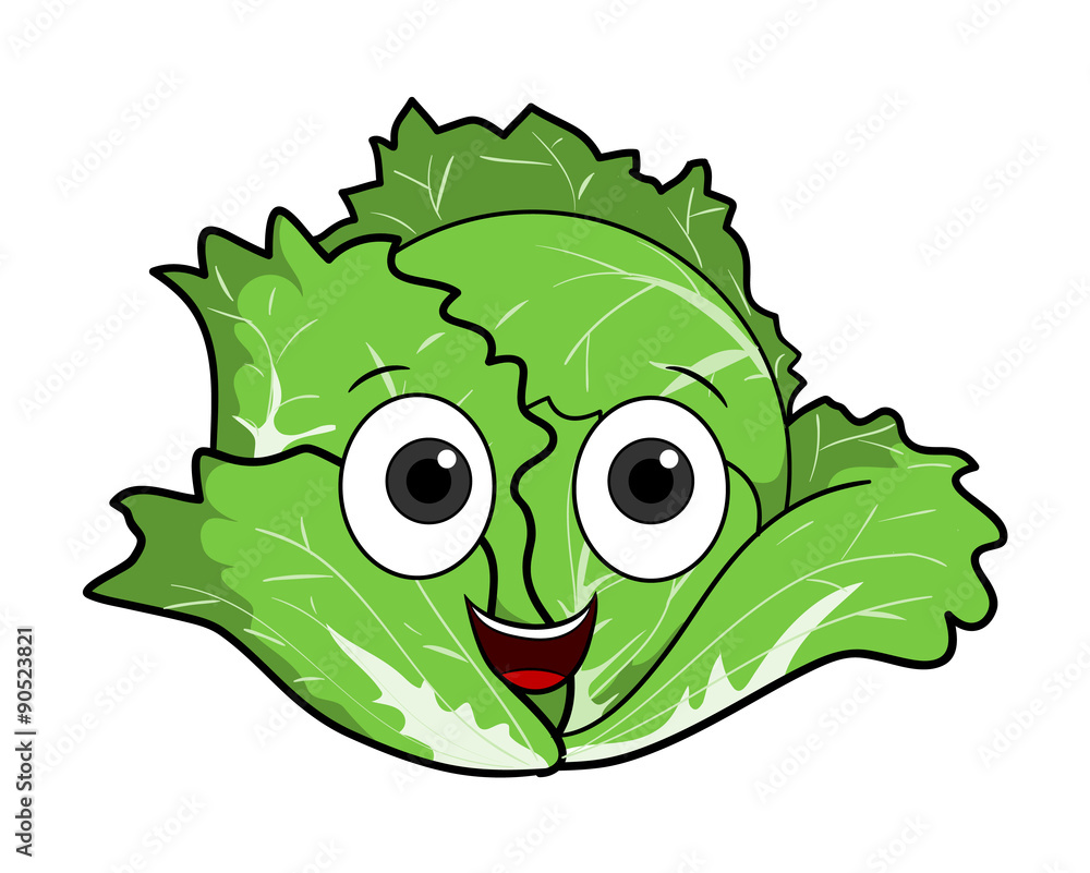 Cartoon Cabbage, a hand drawn vector illustration of a cartoon cabbage