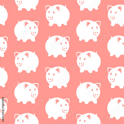 Seamless pattern with piggy