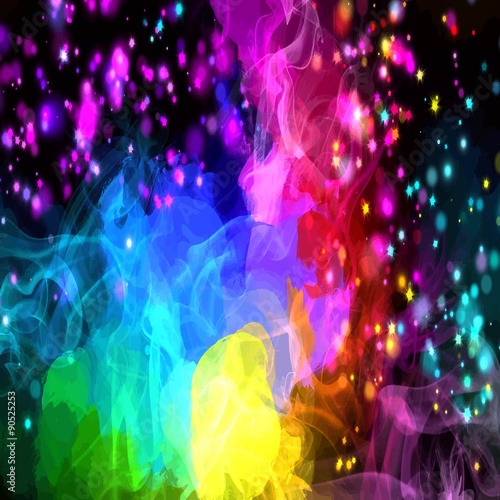 Colorful stardust brush strokes background. Vector version