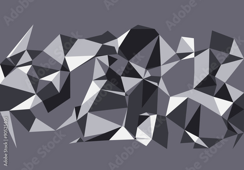 Black and white polygonal background. Vector version