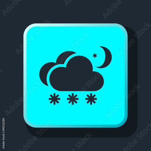 snow cloud moon meteo icon