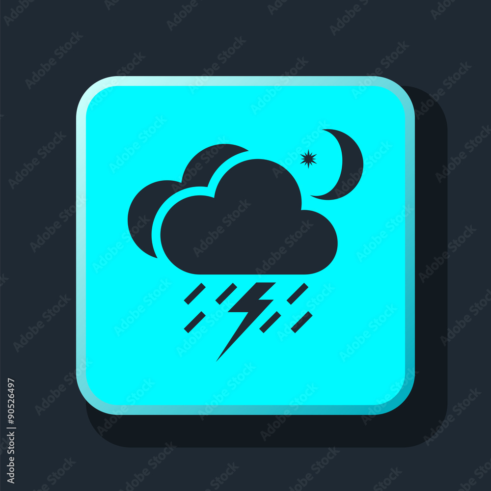lightning rain cloud moon meteo icon lightning rain cloud moon meteo icon
