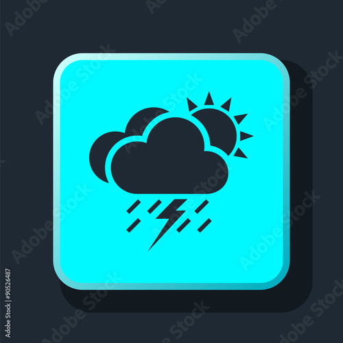 lightning rain cloud sun meteo icon