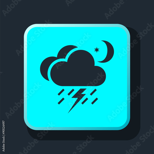 lightning rain cloud moon meteo icon