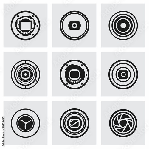 Vector Camera shutter icon set