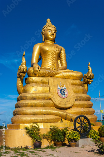 12 meters high Big Buddha Image, made of 22 tons of brass in Phu