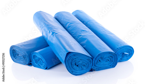 Cuadro en lienzo Blue garbage bags