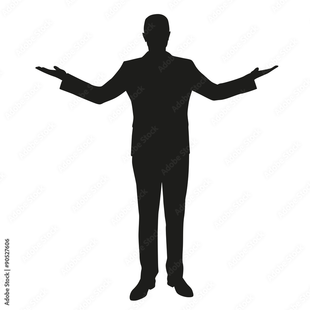 Business man comparing. Outspread Business man comparing. Outspread