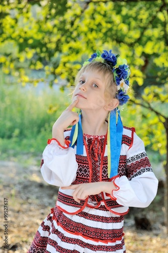 Girl in Traditional Ukrainian Outfit