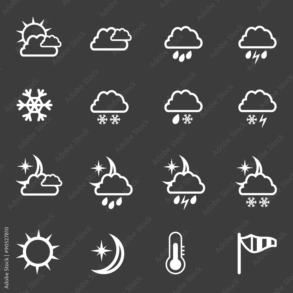 Outline weather icons Outline weather icons