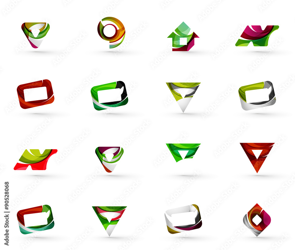 Set of various geometric icons - rectangles triangles squares Set of various geometric icons - rectangles triangles squares