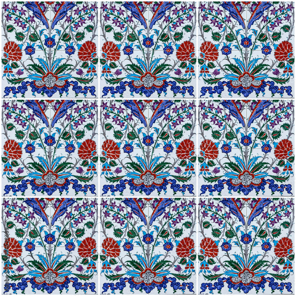 ornamental background, Turkish ceramic tile collage