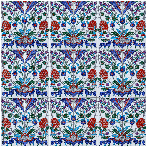 ornamental background, Turkish ceramic tile collage