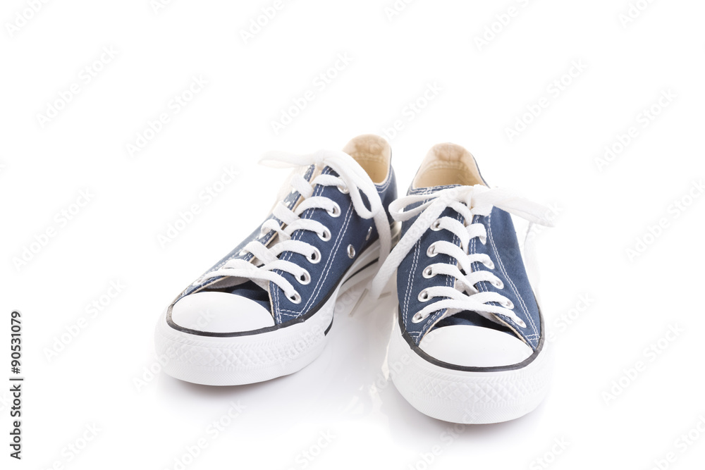 Blue trendy sport shoes on white background Blue trendy sport shoes on white background
