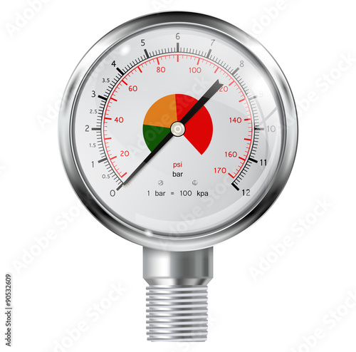 Manometer. Chrome frame.