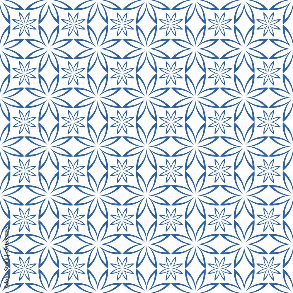 Abstract Seamless geometric floral pattern