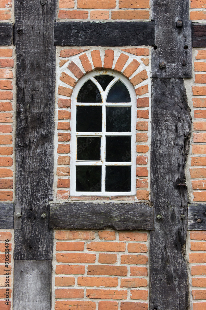 half-timbered house / Window of an old half-timbered house