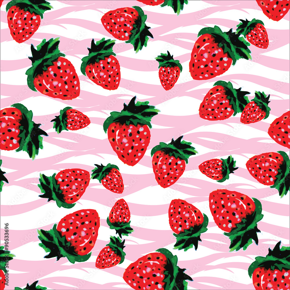 Seamless pattern made of strawberries of different shapes Seamless pattern made of strawberries of different shapes