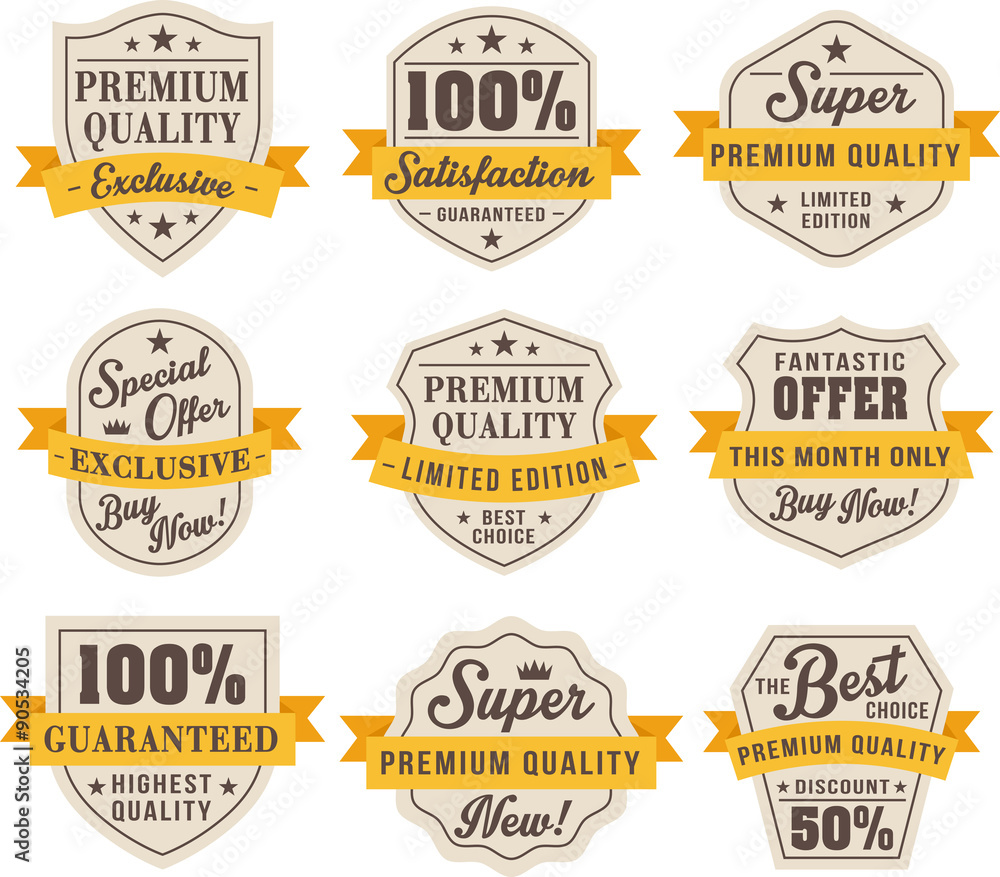 Obraz premium Set of vintage badges and labels