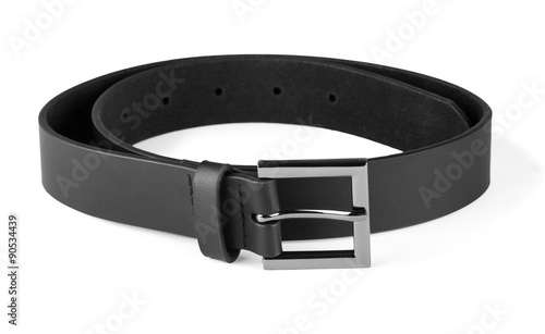  black leather belt photo