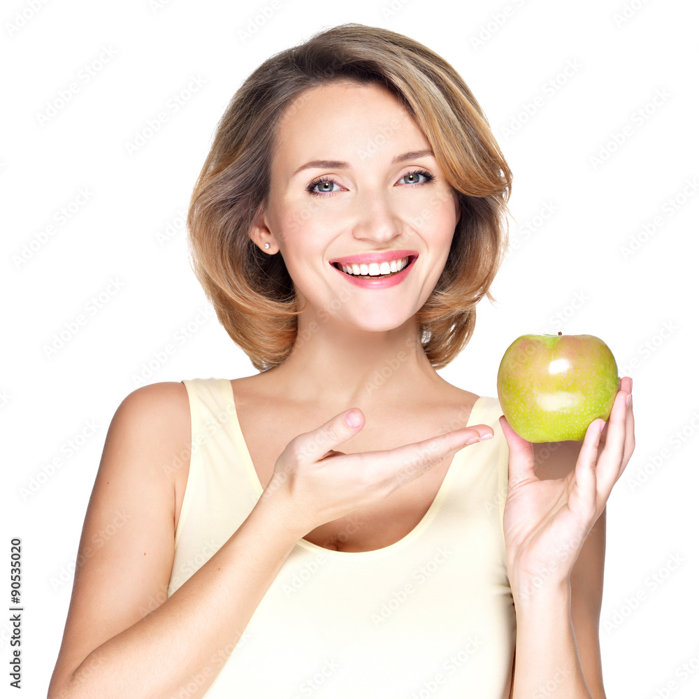 Closeup portrait of a young beautiful smiling woman. Closeup portrait of a young beautiful smiling woman.